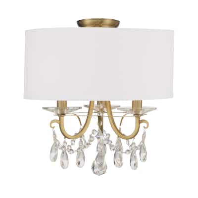 Othello 3 Light Vibrant Gold Ceiling Mount - 14"W x 15"H