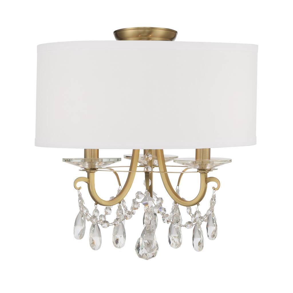 Othello 3 Light Vibrant Gold Ceiling Mount - 14"W x 15"H