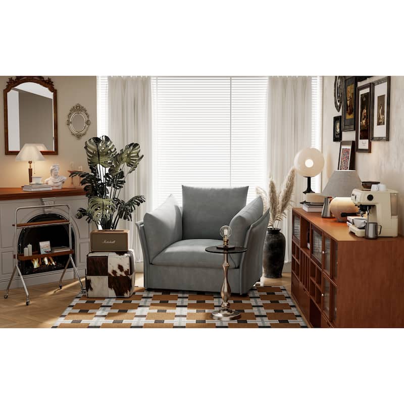 Modern Style Chenille Oversized Armchair Accent Chair Single Sofa Lounge Chair for Living Room, Bedroom