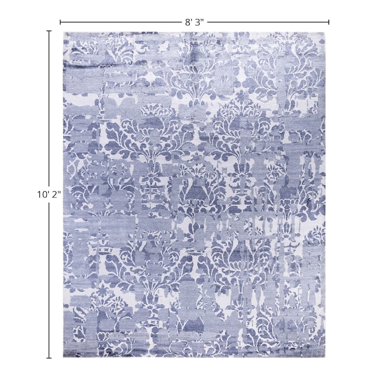 Modern One-of-a-Kind Hand-Knotted Area Rug, Purple - 8' 3" x 10' 2"