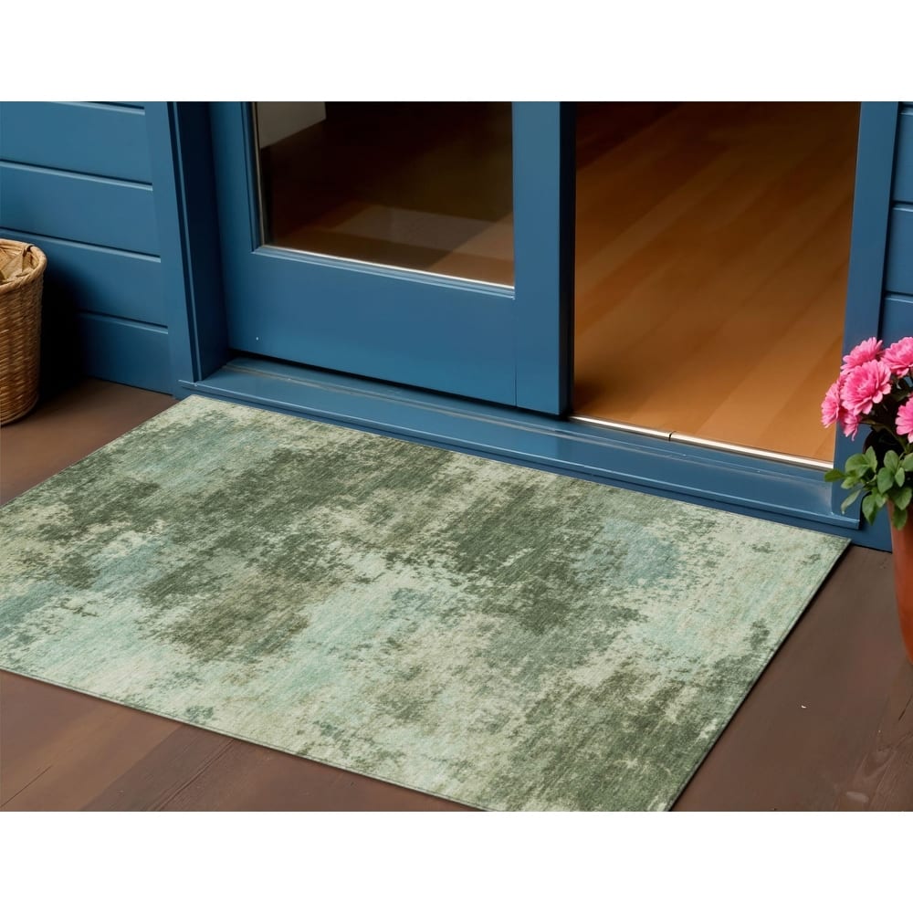 HomeRoots Abstract Transitional Rectangle Outdoor Rug