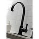 preview thumbnail 12 of 15, Kingston Brass Continental Single-Handle Kitchen Faucet with Brass Sprayer