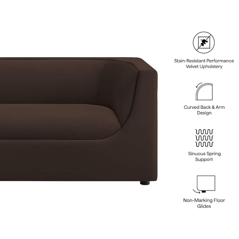 Hilda 67" Curved Back Performance Velvet Loveseat