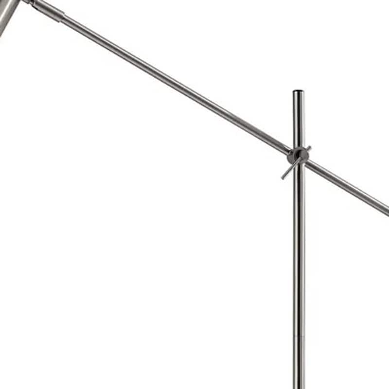 Brushed Steel Metal Floor Lamp Tilt Arm LED Task Light