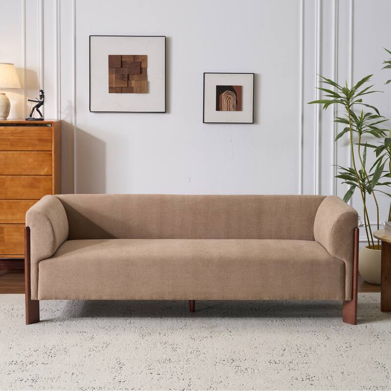 Christopher Knight Home Aurelian Birch Upholstered Tuxedo Sofa with Solid Wood Legs