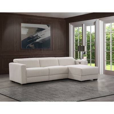 Abbyson Modena 2 Piece Power Reclining Sectional with Power Headrest