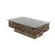 preview thumbnail 36 of 63, Brown Driftwood Handmade Collage and Pedestal Base Coffee Table with Tempered Glass Top - 48" round x 16"