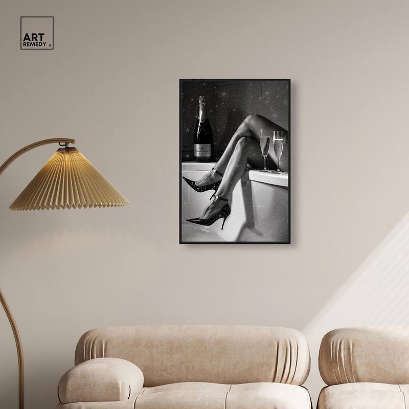 Champagne Bath Glamour Canvas by Art Remedy