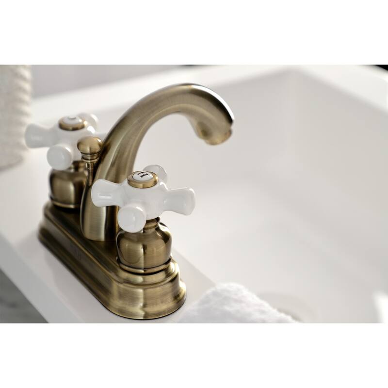 Restoration Two-Handle 3-Hole Deck Mount 4 in. Centerset Bathroom Faucet