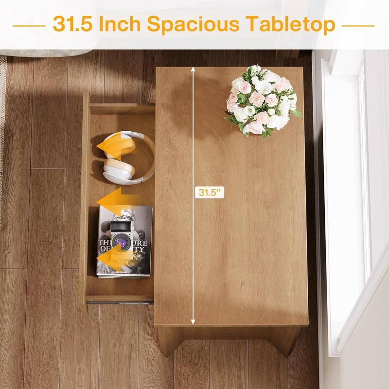 32" Farmhouse Nightstand with 3 Drawers, Large Rustic Brown