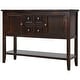 preview thumbnail 17 of 61, Vintage Elegant Style Buffet Sideboard Console Table with 4 Storage Drawers, 2 Cabinets & Bottom Shelf (Antique Gray)