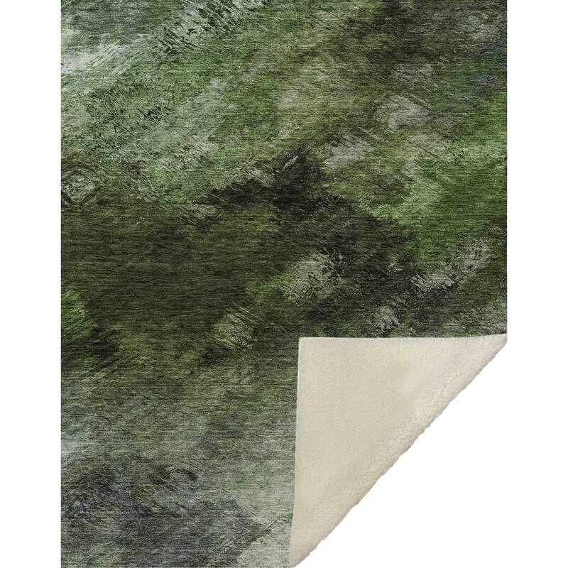 Premium Machine Washable Modern Abstract Sherpa Throw Blanket
