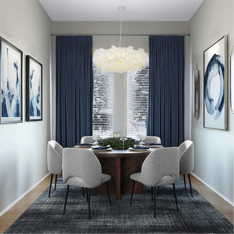 1-Light White Acrylic LED Chandelier