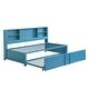 preview thumbnail 8 of 12, Twin Size Daybed Frame with Trundle - Metal - Blue