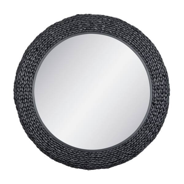 slide 2 of 9, Varaluz Athena Round Wall Mirror 40"W x 40"H - Black