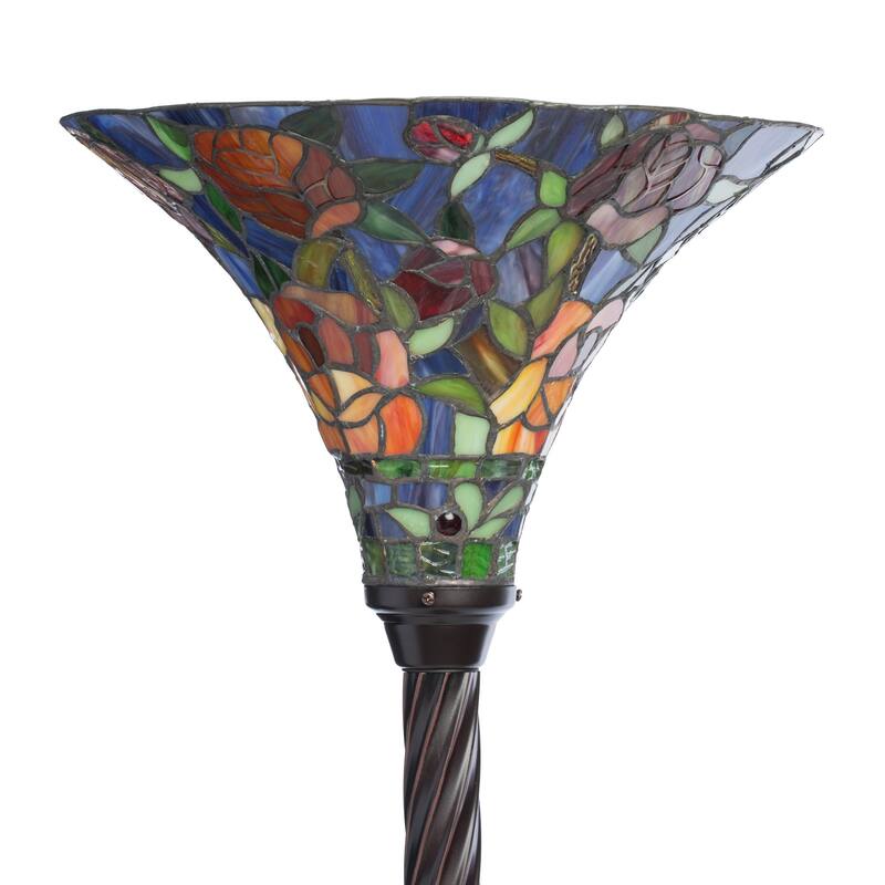 Tiffany-style Rose Torchiere