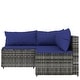 preview thumbnail 36 of 100, vidaXL Patio Corner Sofa with Cushions Black/Brown/Gray Poly Rattan