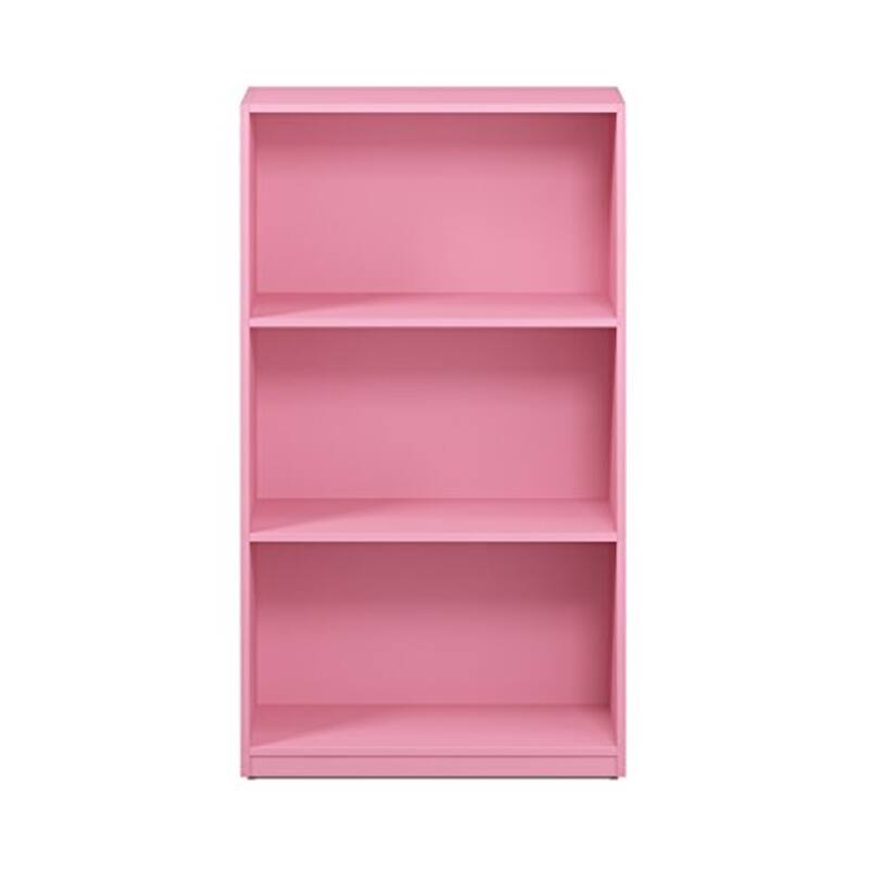 39.5 in. Tall Pink Wood 3-Shelf Bookcase
