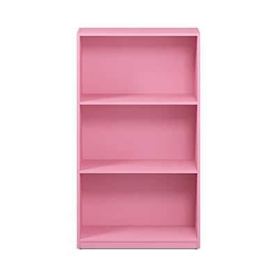 39.5 in. Tall Pink Wood 3-Shelf Bookcase