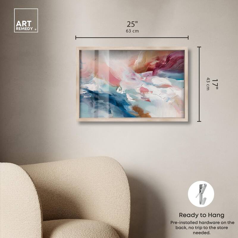 Rosy and Ocean Hues I Shadowbox by Art Remedy