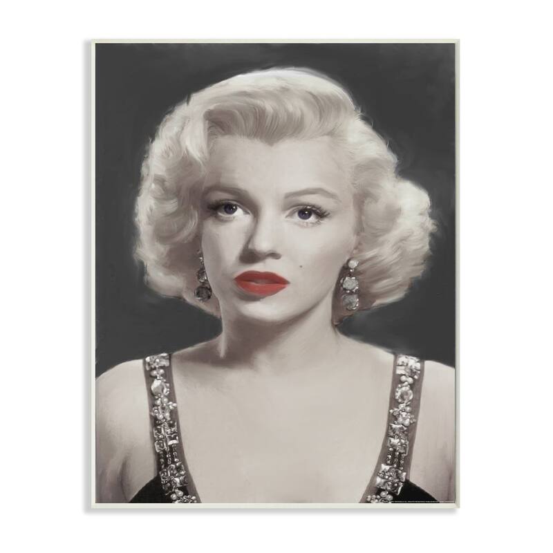 Stupell Marilyn Portrait Black And White Vintage Hollywood Movie Star