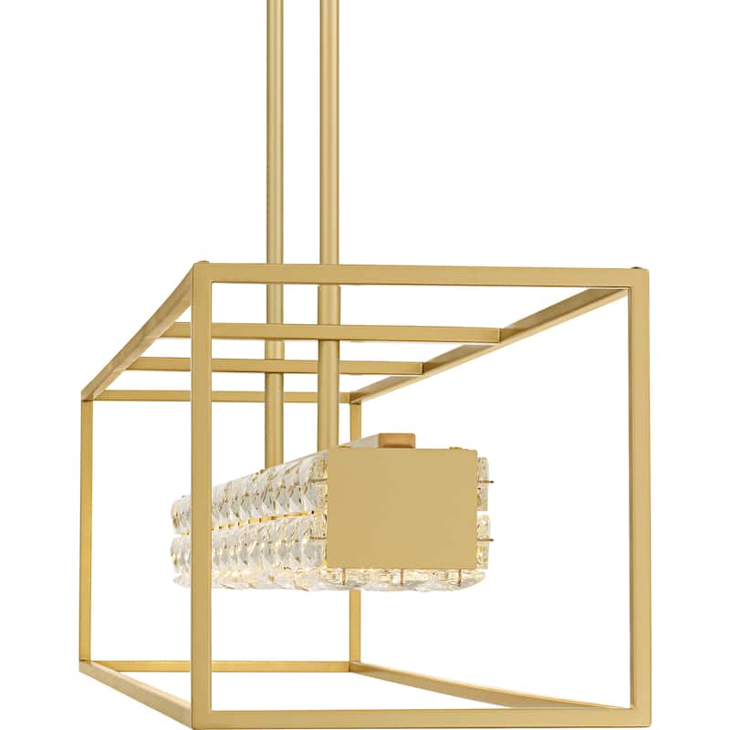 Dazzle Integrated LED Soft Gold Linear Chandelier