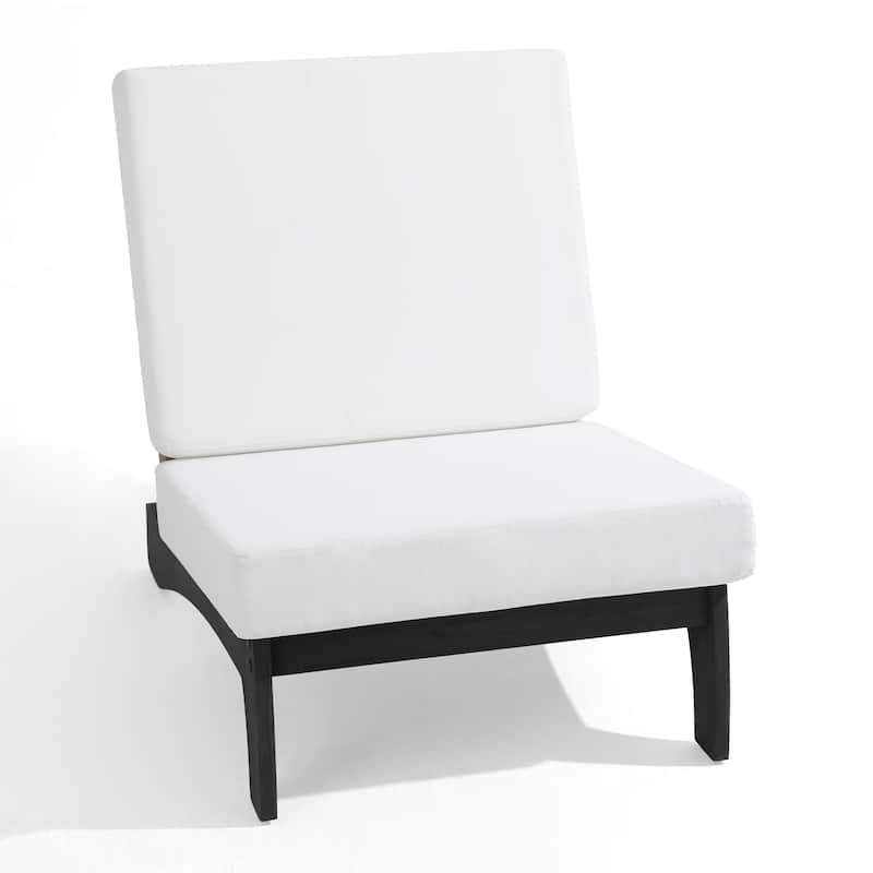 Set of 2 Patio Teak Wood Outdoor Club Chair with Cushions