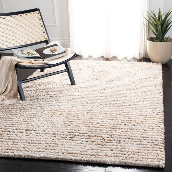 slide 2 of 13, SAFAVIEH Handmade Aspen Shag Ashton Solid Wool Rug 10' x 14' - White/Beige