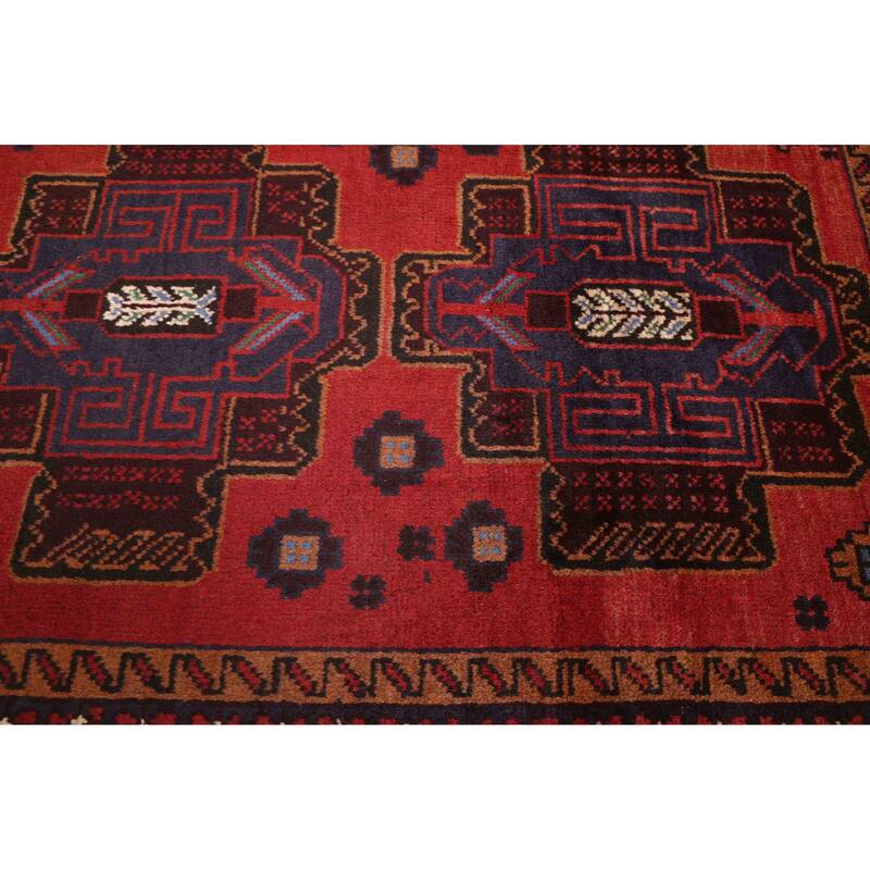 ECARPETGALLERY Hand-knotted Teimani Red Wool Rug - 3'7 x 5'11
