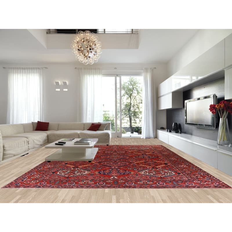 Hand Knotted Oriental 100% Wool Carpet Traditional Geometric Red Bakhtiari Area Rug - 18' 0'' X 12' 9''