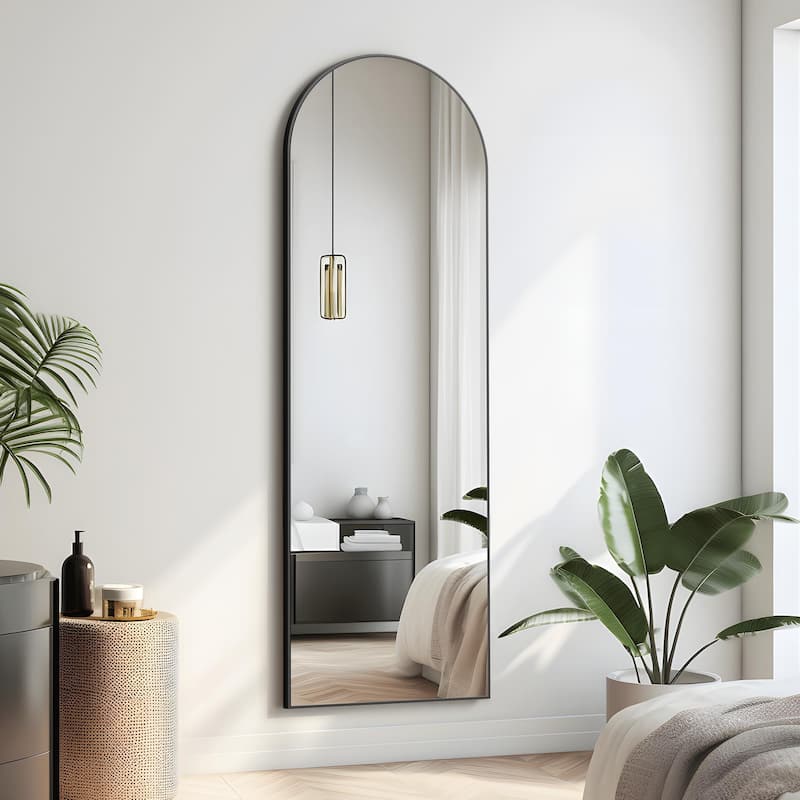 Nonfriable Arched Wood Mirror Wall Mirror Dressing Mirror With Stand