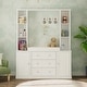 preview thumbnail 3 of 14, Modern White Storage Cabinet with Adjustable Shelves and Drawers, Diaper Changing Table, Bookshelf, and Entryway Organizer