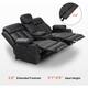 MCombo Electric Power Reclining Sofa with Heat & Massage, Faux Leather 6095/6075/6077