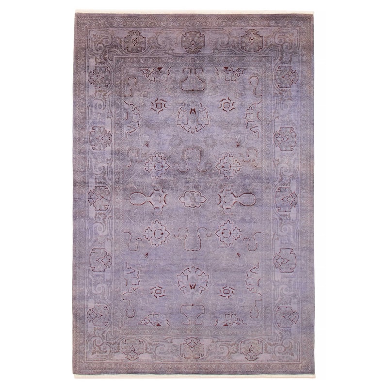 ECARPETGALLERY Hand-knotted Vibrance Purple Wool Rug - 5'11 x 8'9 - Purple - 5'11 x 8'9