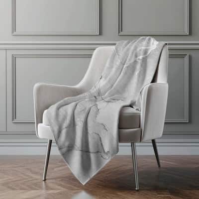 Premium Machine Washable Abstract Contemporary Sherpa Throw Blanket