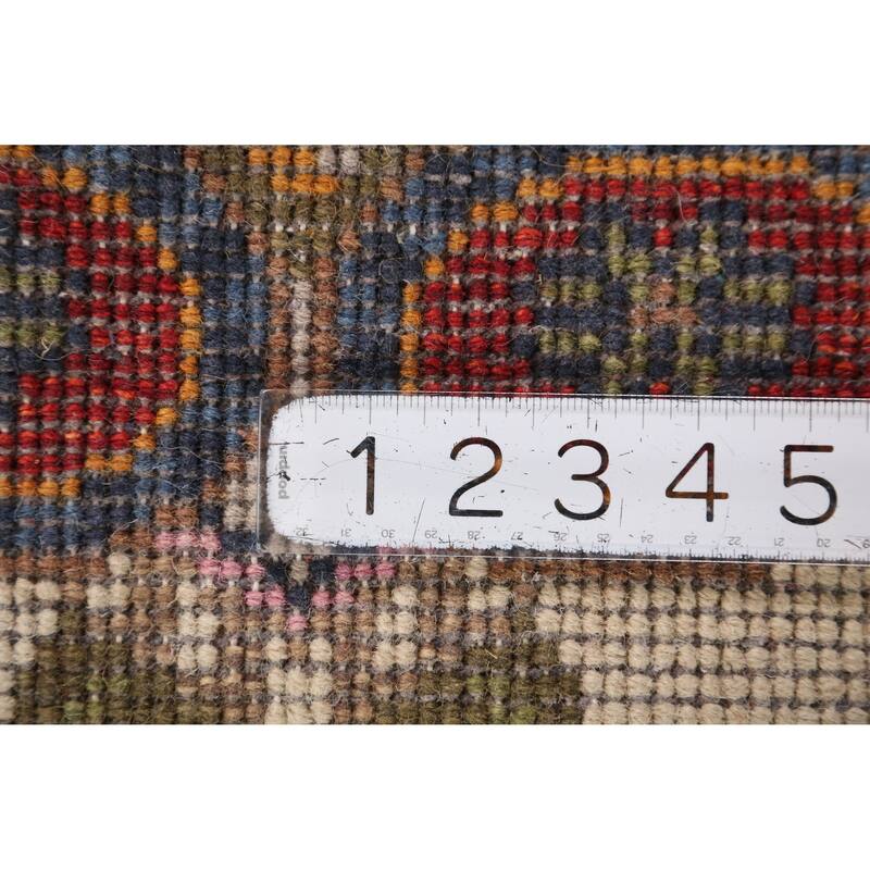 Floral Heriz Serapi Indian Area Rug Handmade Wool Carpet - 7'9" x 9'9"