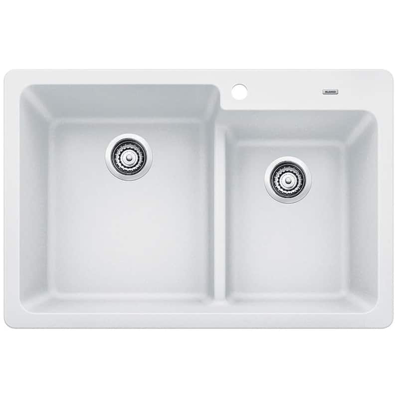 Blanco Grandis 33" Undermount Double Basin Silgranit Kitchen Sink - White