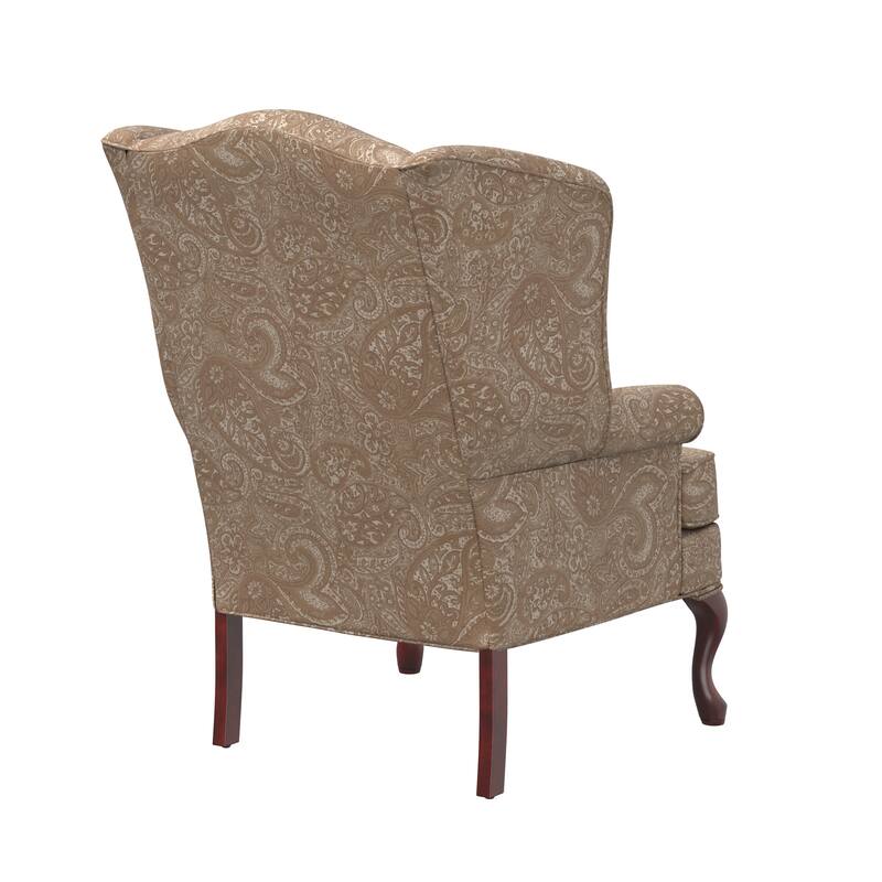 Elaina Paisley Wingback Queen Anne Accent Chair by Greyson Living
