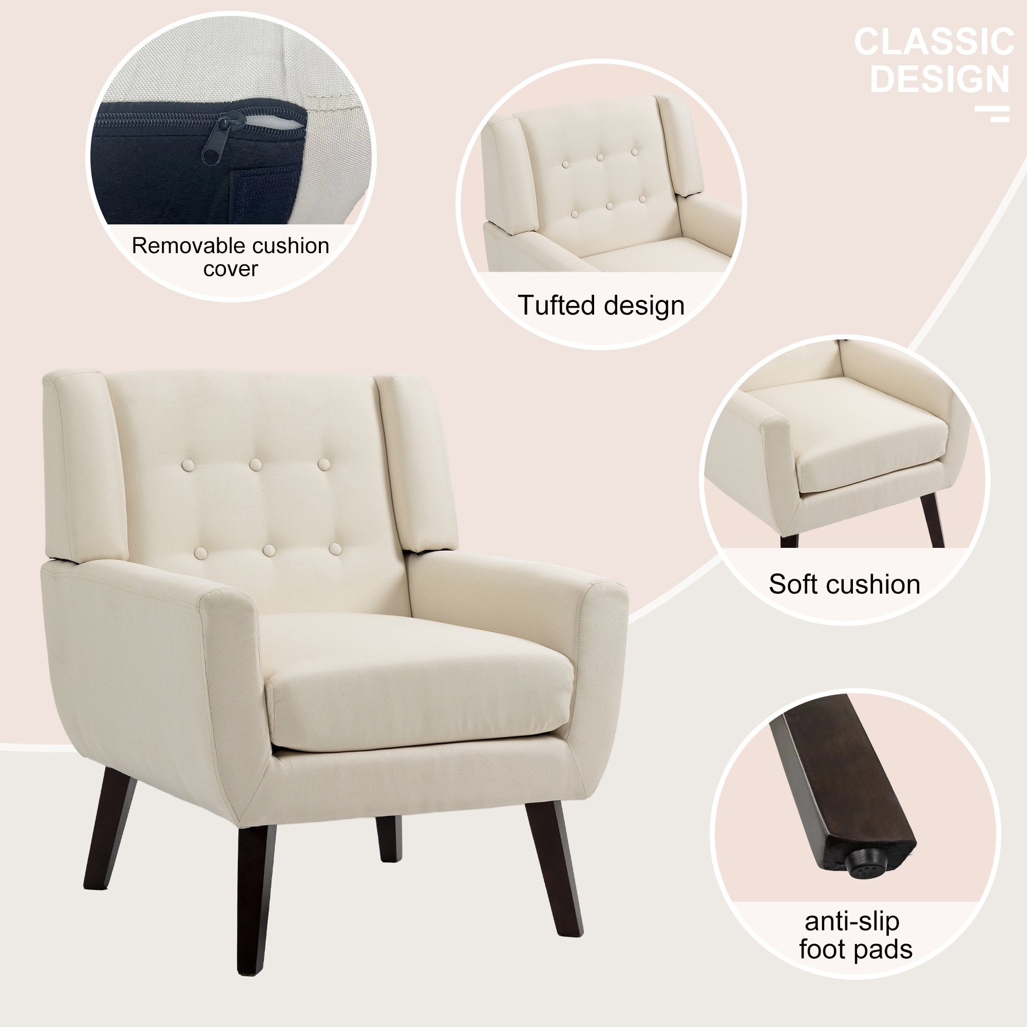 Cantebury colony online linen upholstered armchair