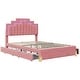preview thumbnail 6 of 52, Velvet LED Upholstered Platform Bed with RGB Lights