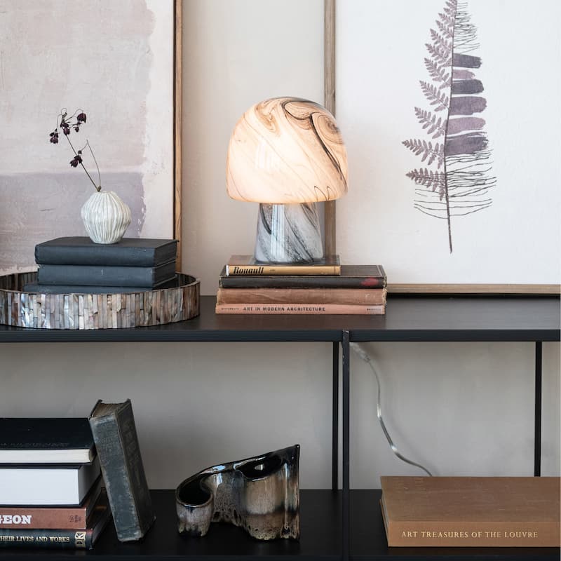 Monochrome Mystique Art Glass Lamp