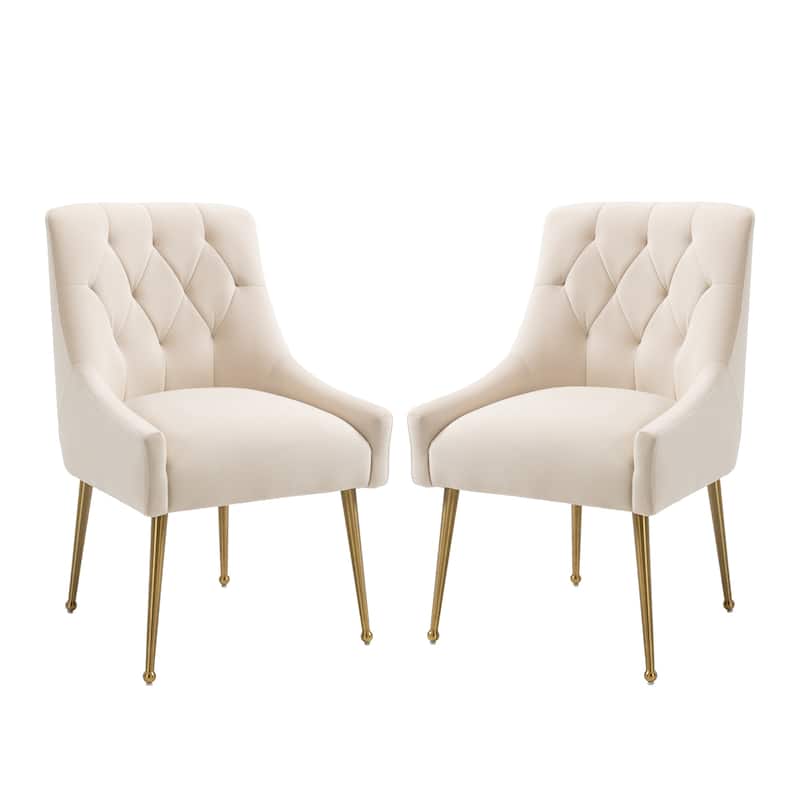 GZMR Tufted Velvet Upholstered Dinning Chairs (Set of 2)