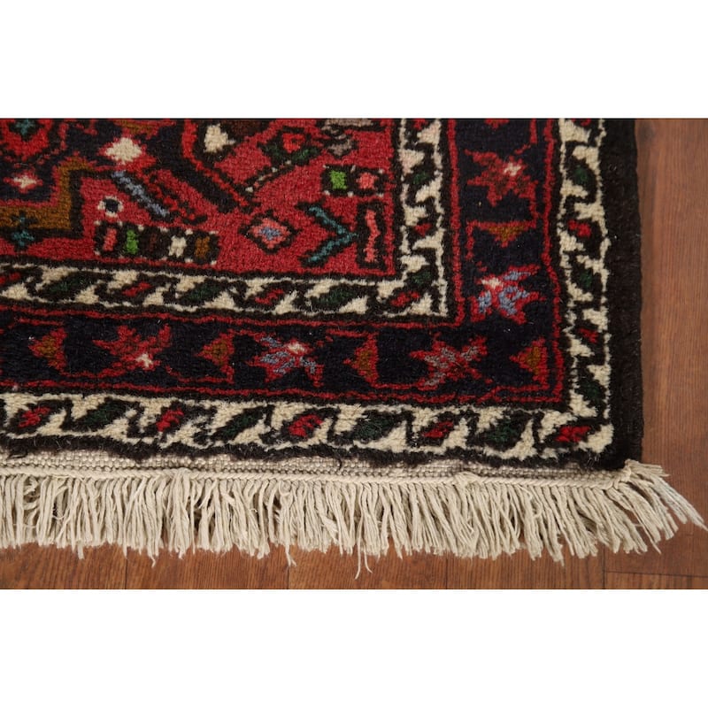 Tribal / Geometric Gharajeh Persian Runner Rug Handmade Wool Carpet - 2'3" x 9'5"