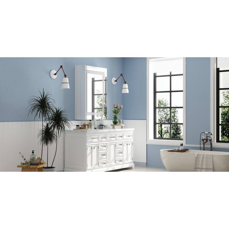 Wall LED Bathroom Cabinet with Lighting and Defogger Medicine Cabinet