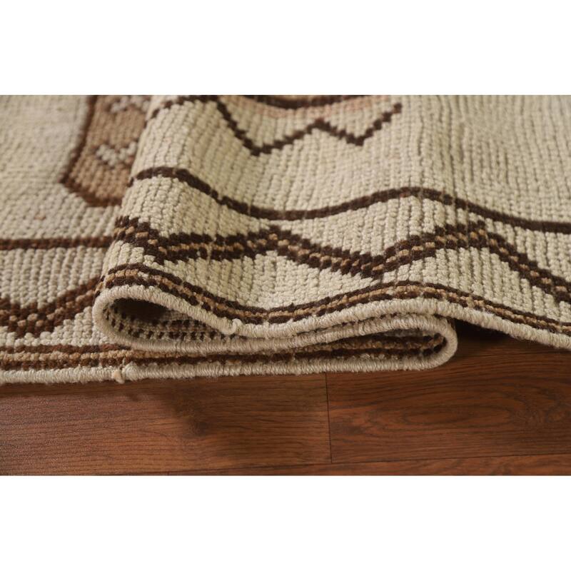 Anatolian Oriental Runner Rug Natural Dye Handmade Wool Carpet - 3'5"x 10'9"