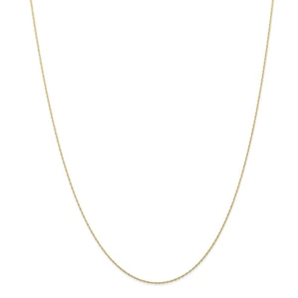 14K SOLID YELLOW GOLD Cable Chain Necklace 16-18 inch with Spring ring Clasp 