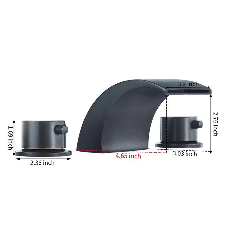 Widespread Bathroom Sink Faucet Waterfall Double Handle Bathroom Faucets 3 Hole 8 Inch Basin Vanity Mixer Taps With Valve