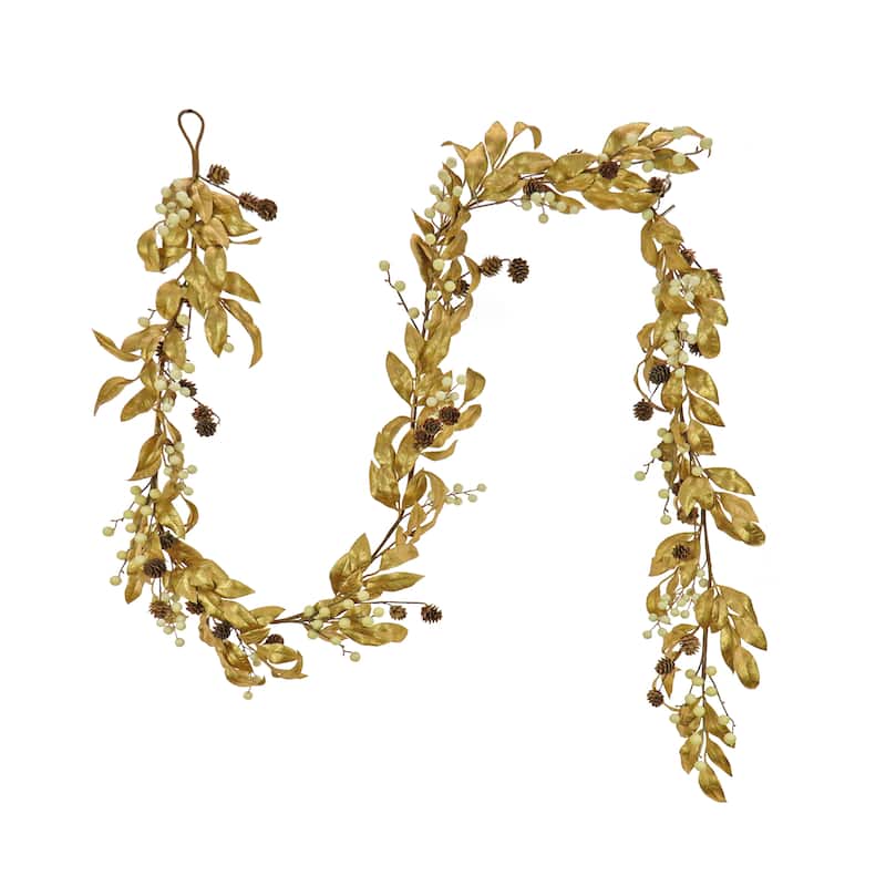 National Tree Company 9 ft. HGTV Home Collection Metallic Gold Laurel Garland - 9 ft