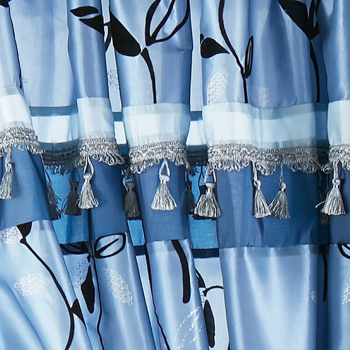 Grand Avenue Pandora 4 Piece Leaves Design Luxury Curtain Set - 56 x 84"