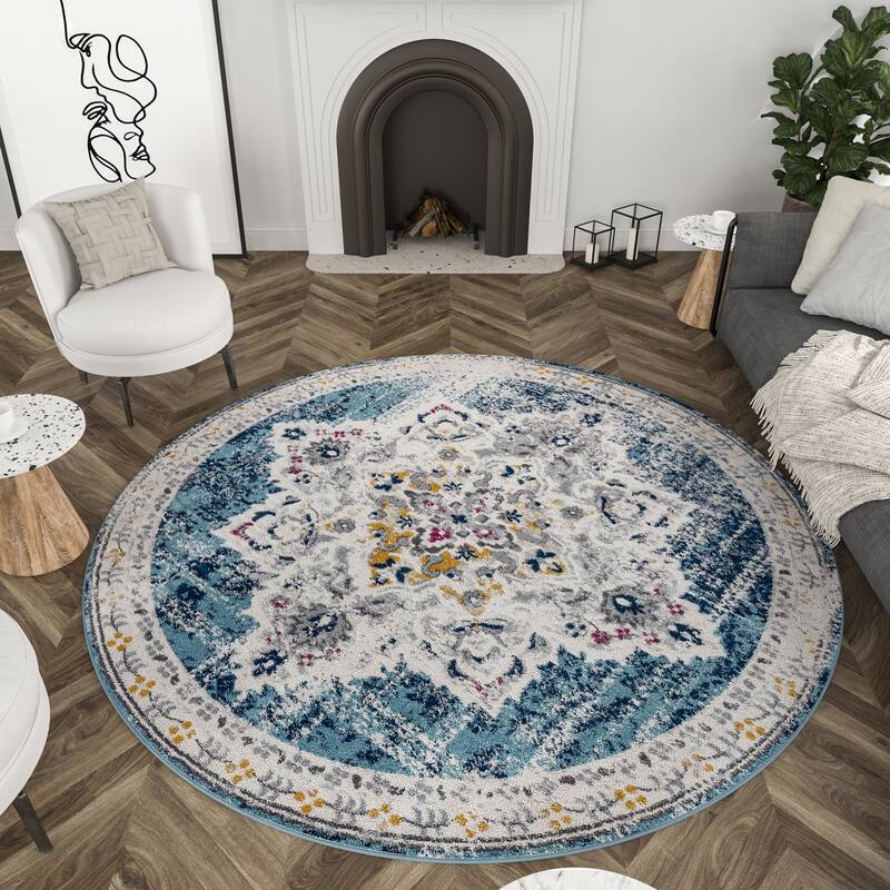 Gematria French Country Medallion Indoor Area Rug